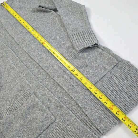 Tres Chic Women's Grey Wool Blend Open Front Long Length Cardigan Pockets Size S - Picture 14 of 14